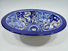 16" X 12" TALAVERA SINK drop in or undermount mexican bathroom handmade ceramic