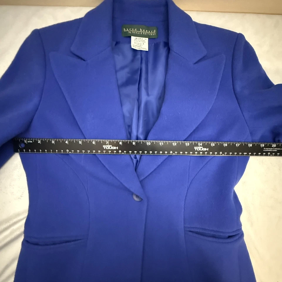 Harve Bernard Mujer Azul Lana Mezcla Cachemira Blazer Chaqueta Talla 6 Elegante Foto 2 de 4