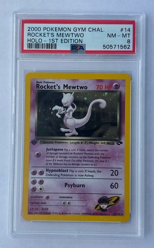 Rocket's Mewtwo (1st Edition) graded PSA 8 for sale on eBay