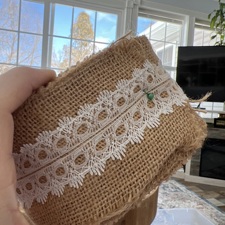 Natural Jute Burlap Ribbon Roll Wedding Decor Lace Party Supplies DIY Crafts - Image 4 of 4