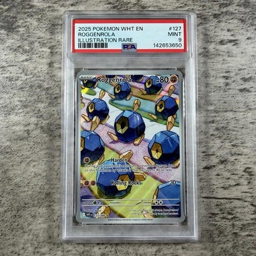 2025 POKEMON WHT EN-WHITE FLARE | ILLUSTRATION RARE ROGGENROLA 127 PSA 9