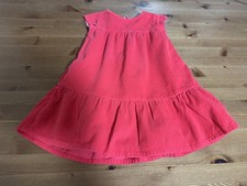 Mini Boden Girls 2/3Y Red Ruffled Lined Corduroy Dress EUC