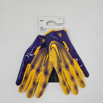 Nike LSU Tigers Football Gloves Mens 2XL Purple Yellow NCAA Vapor