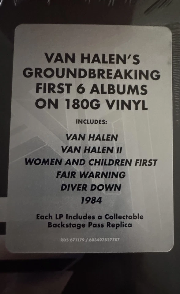 VAN HALEN - Collection 1978-84 (180G Vinyl 6LP BOX) 2023 R5-671179 NEW / SEALED - Image 3 of 3