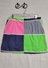 Vintage Pink Blue Green Patchwork 2 Pockets Short Lilly Pulitzer Skirt Size 10