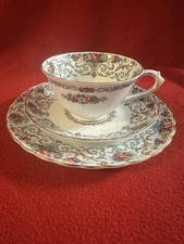 Tuscan Trio Fine English Bone China Orleans c8289 teacup, saucer & Desert Plate