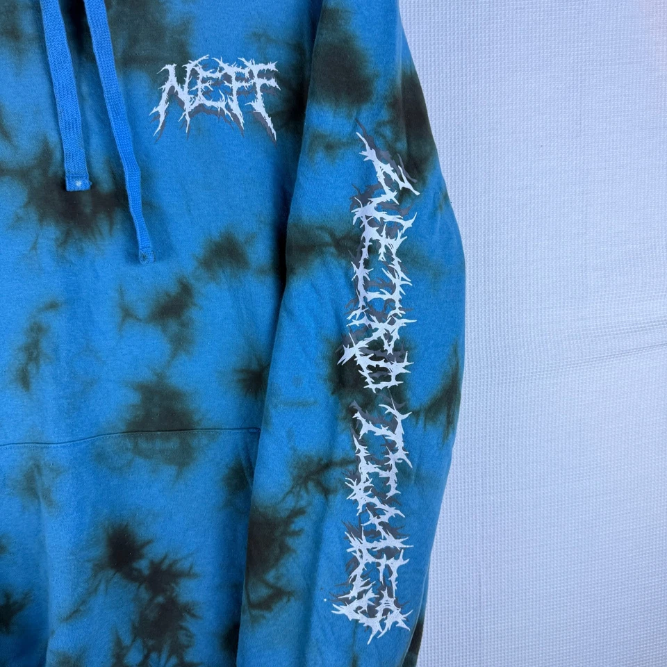 Neff Weird Times Hoodie Men's Size XL Blue Tie Dye Pullover Sweatshirt Hoodie - Image 4 of 4