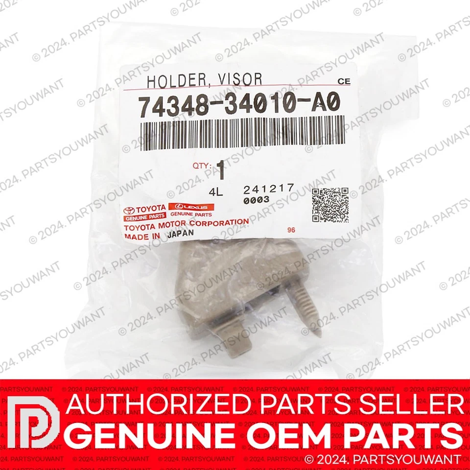 GENUINE Toyota Lexus OEM Sun Visor Bracket Holder Hook Ivory 74348-34010-A0 NEW Foto 2 de 4