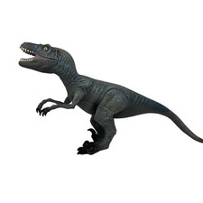 Large Soft Plastic Velociraptor Dinosaur Toy Figurine 2014 Gray