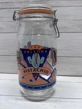Vintage 2L Glass Jar With Lid Arizona Pistachio Company Mason Canister France