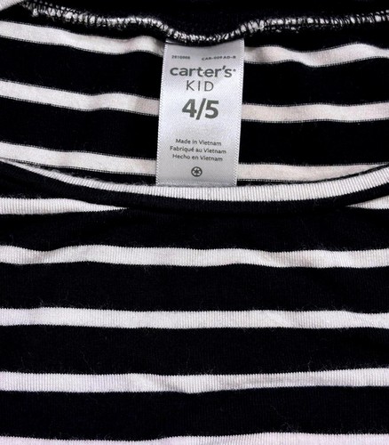 Carter's Kids Striped Dress Adorable Knee Length - Size Girls Toddlers 4/5 - Picture 2 of 2