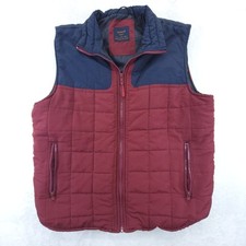 NOMAD OUTDOOR ZIP UP QUILTED PUFFER VEST JACKET MENS SIZE M MAROON BLUE