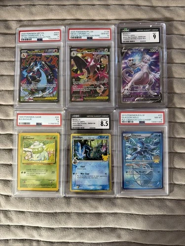 Lot Of 6 Graded Pokemon Cards PSA10 Charizard CGC9 Mewtwo V