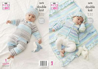 Strickmuster Baby Pullover Hose Jacke Mütze & Decke King Cole DK 5678