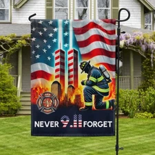 Patriot Day 911 Never Forget Firefighter Twin Tower American Flag Graden Flag