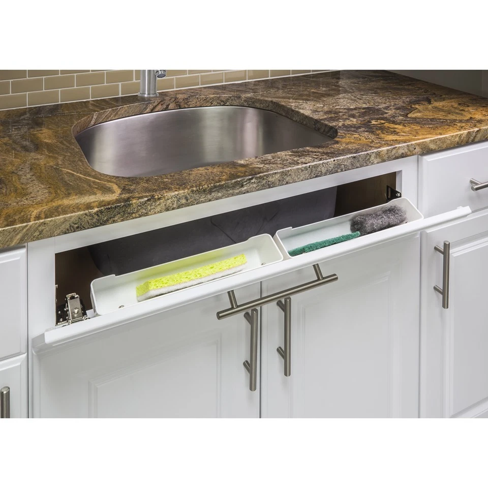 HARDWARE RESOURCES Slim 11" Kitchen Sink Cabinet Front Tip Tilt Out Tray Sponge Holder Replacement