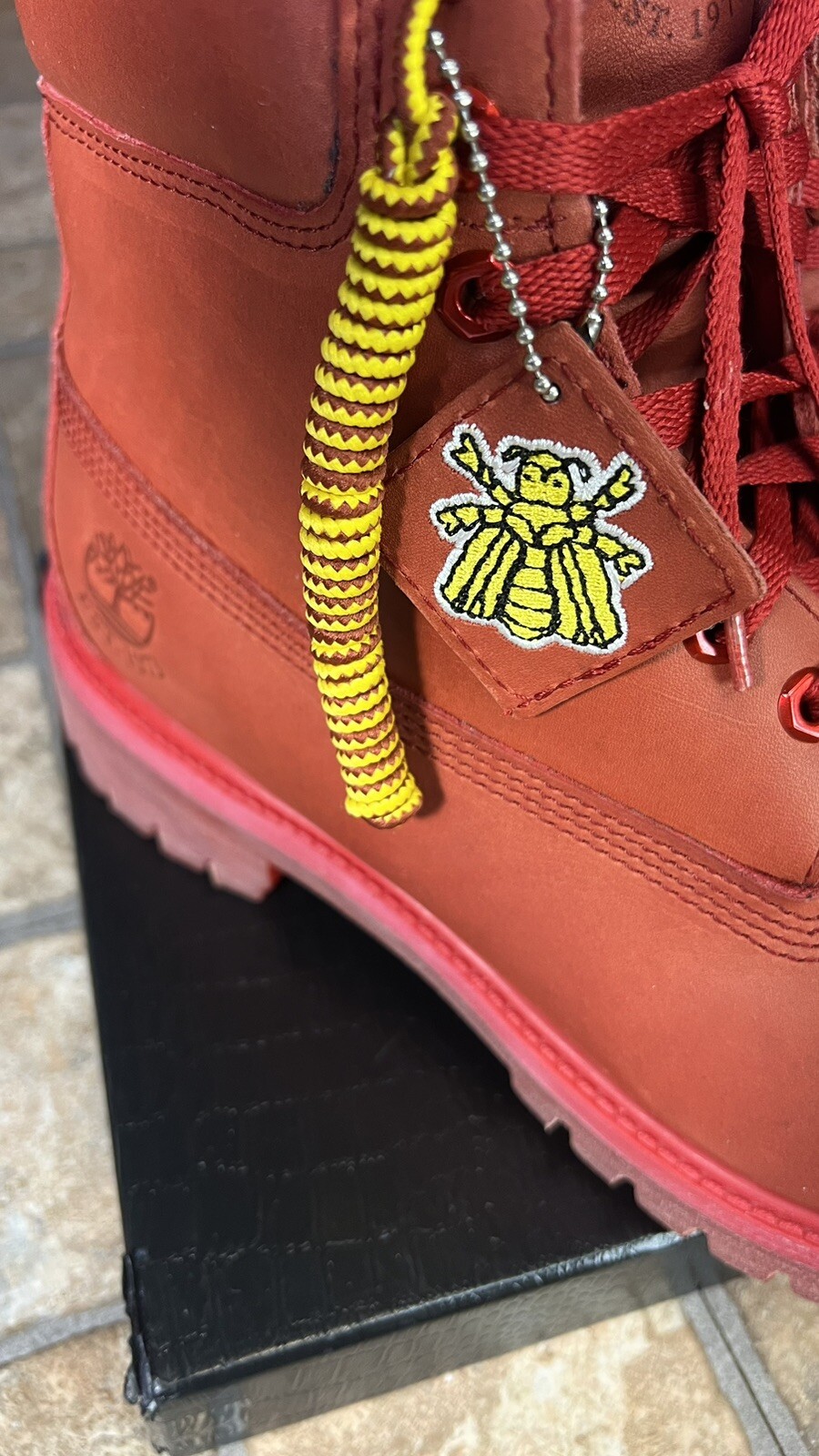 Timberland Beeline x BBC Pharrell Red Leather Boots Supreme Limited RARE Size 11 image 5