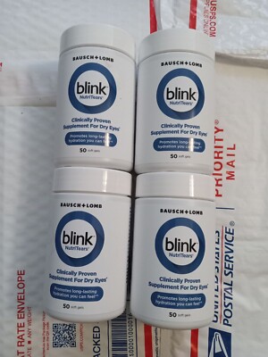 4x Bausch + Lomb Blink NutriTears Clinical Dry Eye Supplement 50 Softgels