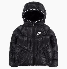 Nike Puffer Hooded Children's Size 3-4 Black White Cold Weather Jacket Coat