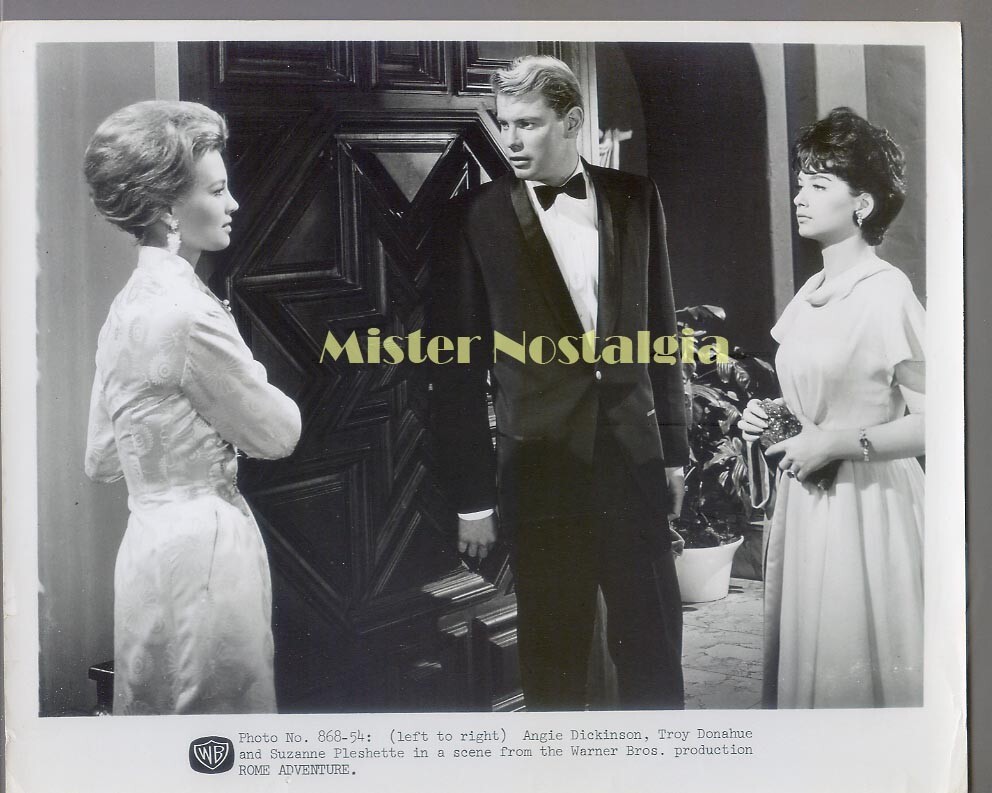 Angie Dickinson Troy Donahue Suzanne Pleshette Rome Adventure vintage 1962 photo