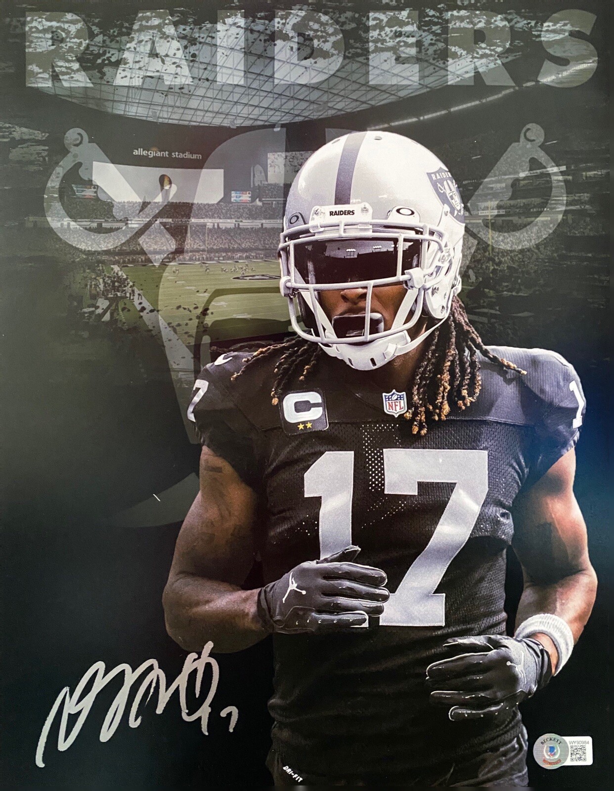 Davante Adams Autographed Signed Oakland Raiders Auto 11x14 Photo Picture Las Vegas Raiders Beckett COA 4 