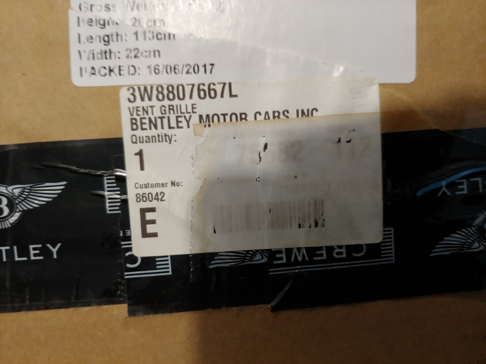 2009-2011 Bentley Continental Supersports OEM Front Lower Cooling Grille 3W88076