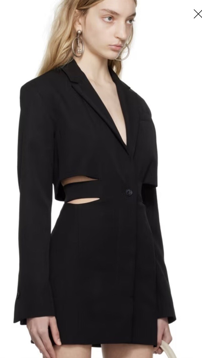 Jacquemus Black La Robe Bari Mini Blazer Dress, Brand Size
