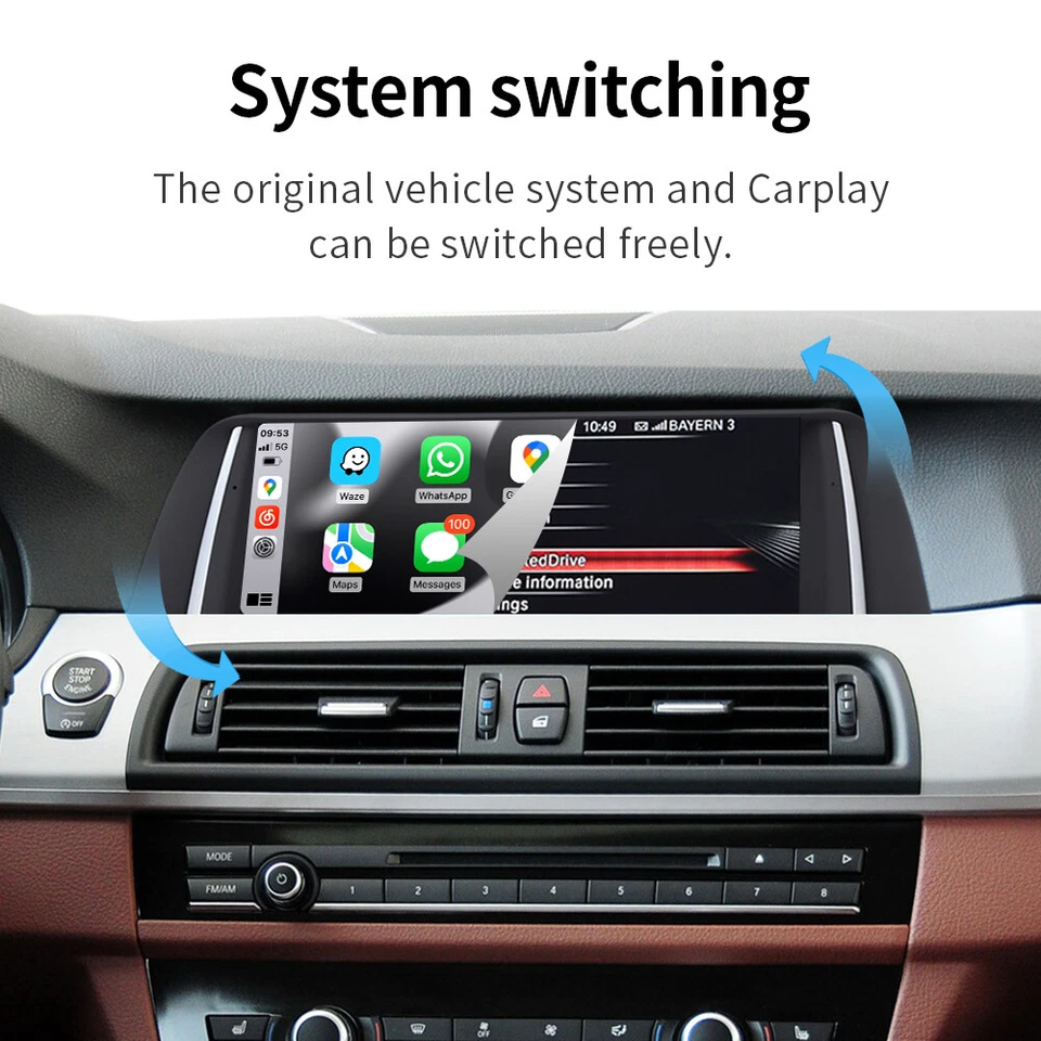 For BMW NBT 5 Series F10 F11 F18 10.25' Wireless CarPlay AndroidAuto Touchscreen - Изображение 4 из 4