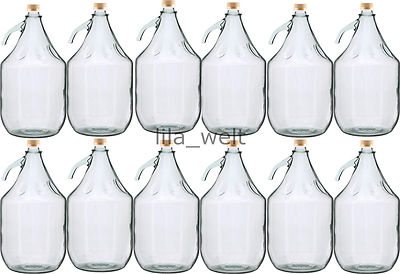 6x GLASBALLON GÄRBALLON GLASFLASCHE WEINBALLON BALLON 5L BÜGELVERSCHLUSS BDP5D