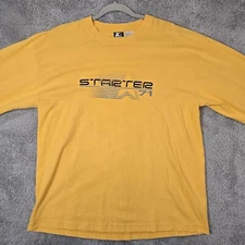 Vintage Starter Y2K Spellout Yellow Long Sleeve Shirt Mens Large Cyberpunk FLAW