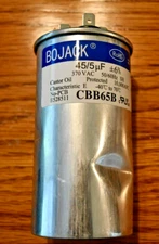 Bojack Capacitor CBB65B  45/5UF , 370 VAC, 50/60 HZ