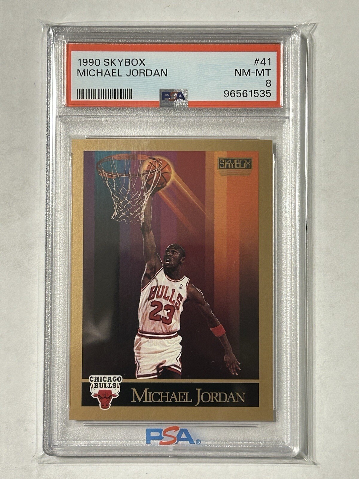Michael Jordan 1990 Skybox Bulls Card #41 PSA 8 Graded