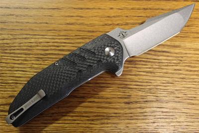 Brous Blades STRIFE Flipper Knife Stonewash D2 Carbon Fiber S/N 836 NEW!