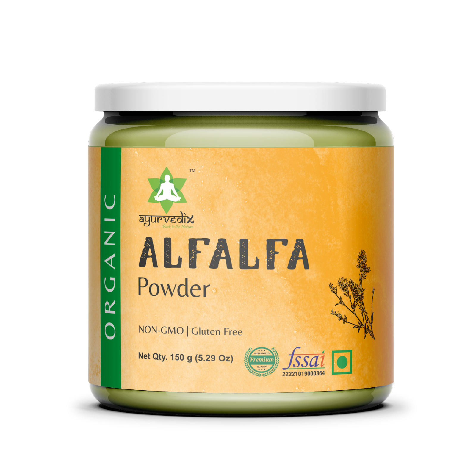 Ayurvedix Alfalfa Powder - Natural Spray Dried for Men & Women - 150G