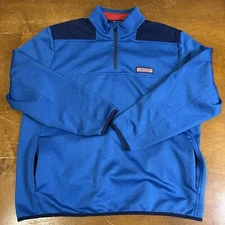 Vineyard Vines Sweater Mens Extra Large Blue 1/4 Zip Pullover