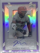 2021 LEAF PERFECT GAME METAL PURPLE REFRACTOR KADEN MARTIN AUTO #12/25