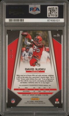 2017 Panini Prizm Gold David Njoku Rookie RC AUTO Autograph PSA 9