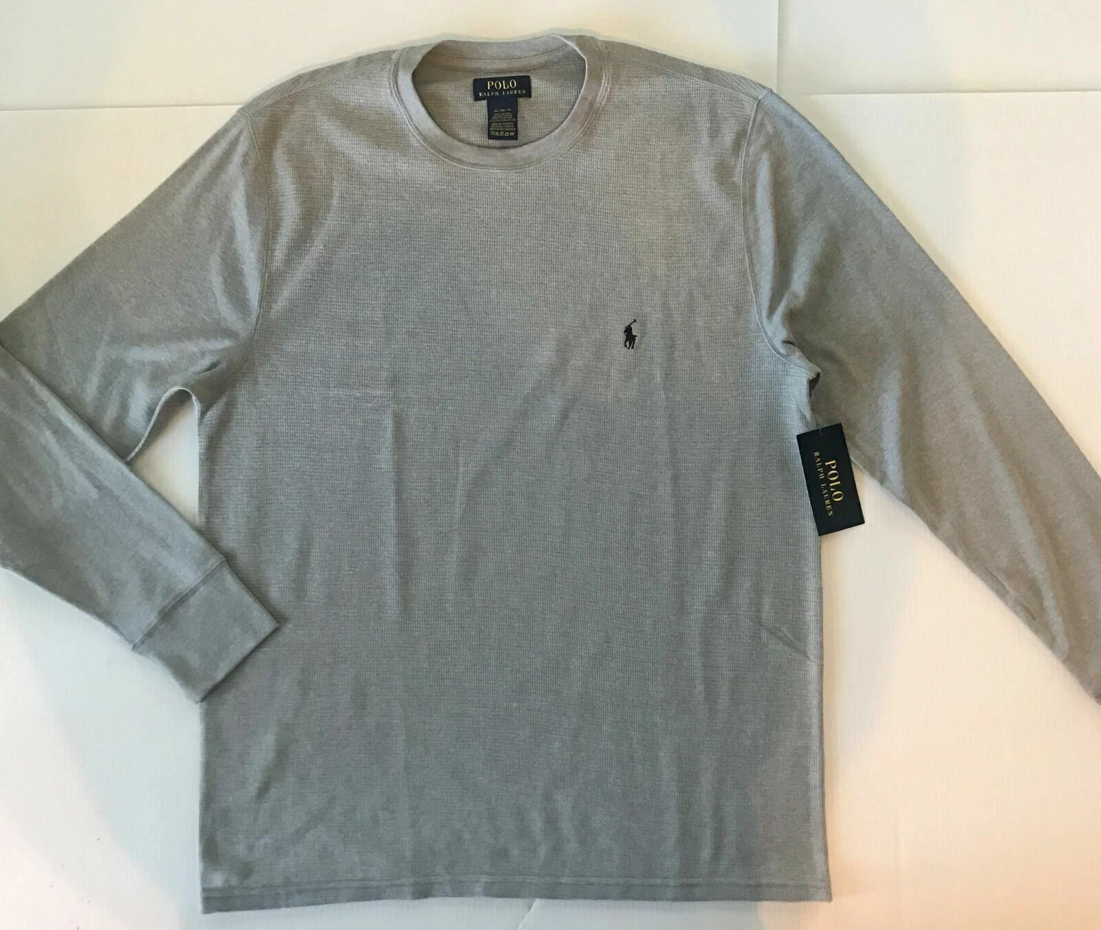 Polo Ralph Lauren Men's 2XL Lounge Soft Waffle Knit Heather Gray Thermal Shirt