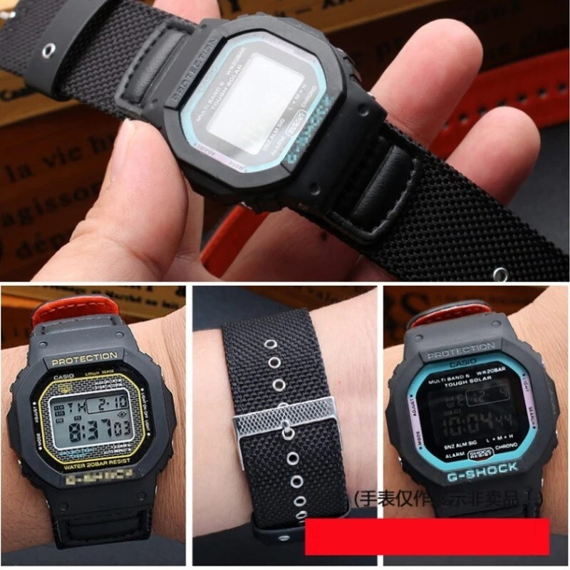 Canvas Watchband For Casio G-SHOCK AW-591 AW-590 AWG-M100 101