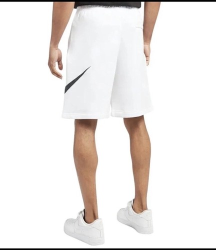 NEW!! NIKE ESSENTIALS FLEECE SHORTS White Black Size Small - Picture 3 of 5