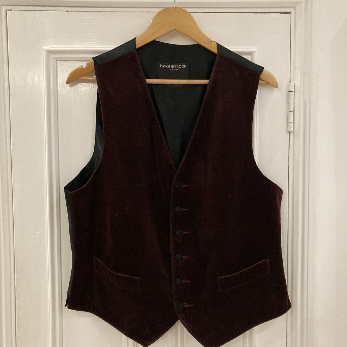 FAVOURBROOK burgundy velvet Waistcoat 42