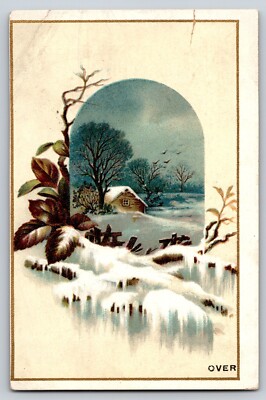 C.K. Whitner & Son Clothing Reading, PA Victorian Trade Card - Winter Home Scene
