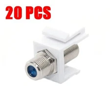 25 Pack F 3GHz Keystone F-81 Coax Jack Snap-In Cable TV Coupler Connector RG6