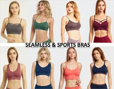 PACK OF 6 Women's Essentials Sofra or Mamia Seamless Sports Bras by 247 Frenzy