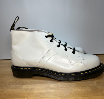 New Dr. Martens Church Men\'s Size 9 Lace Up White Leather Monkey Boots 26741100 Men main image 2