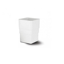 2 x Polypipe Square Downpipe Connector - 65mm - White RS225W