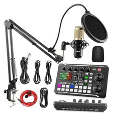 F998 Podcast Equipment Bundle, Live Sound Card F998 BM800 Mic Cantilever Set