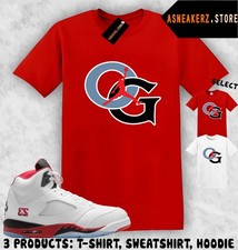 Shirt To Match AJ 5 Fire Red 2025 Sneaker Matching Tee Jumpman OG 5s T-Shirt