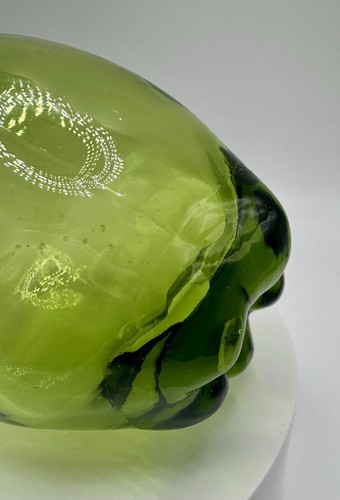 Viking Glass Hollow Green Apple Paperweight Vintage Mcm - Picture 11 of 12