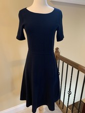 Banana Republic Knit Fit-and-Flare Sweater Dress Navy Blue Sz XS